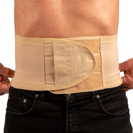 Safe n' Simple Ostomy Hernia Support Belt - 10.25" X-Small - Beige - Hernia Belt Without Hole For Men And Women - Colostomy Support Products