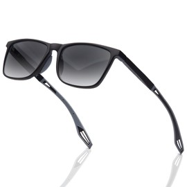 Amorays Mode lesen Sonnenbrille UV400 Schutz TR90 Sportliches Design Rahmen mit Frühling Reißverschluss Lesebrille für Herren Damen TYLH8090(Schwarz,+1.50)