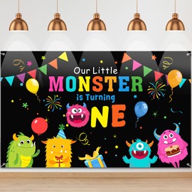 Our Little is Turning One Theme 1st Birthday Party Backdrop Photography Background Cookie Little Party Supplies for Kids Boys Girls Baby Shower Decorations 71 x 43 Inches
