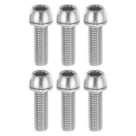 X AUTOHAUX 6 Pcs Bicycle Stem Screws for MTB Bike Bicycle Stem Durable M6x20mm Socket Head Cap Bolts Screws Nuts Steel Silver Tone