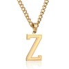 RWQIAN Mens Initial Necklace Gold Stainless Steel Chain with Z
