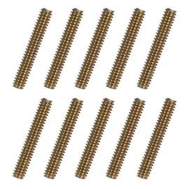 QUARKZMAN Pack of 10 Fully Threaded Spindles 1/4 x 1-1/2 Inch Threaded Rods Long Thread Screws Made of Carbon Steel for Furniture Garden Railing Attachment Frame Connection Colourful Zinc Coating