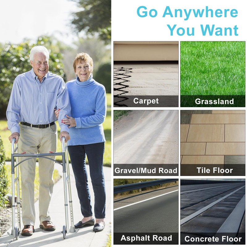 Dotday 4 Pack Walker Skis Glides for Folding Walkers, Essentials