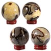 Rockcloud Natural Septarian Dragon Crystal Ball with Wooden Base, Polished