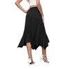 NILOUFO Women's Handkerchief Hemline Midi Skirt Summer Casual Flowy High