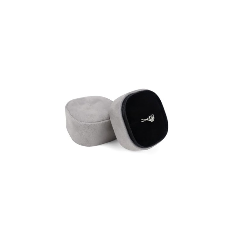 Velvet Ring Box, Mini Engagement Ring box with Detachable Lid,