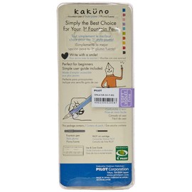 Pilot 90119 Kakuno Pluma Fuente, Tinta Líquida Negro, Punto Fino, Estuche de 1 Pieza, color Barril Blanco/Tapa Morada