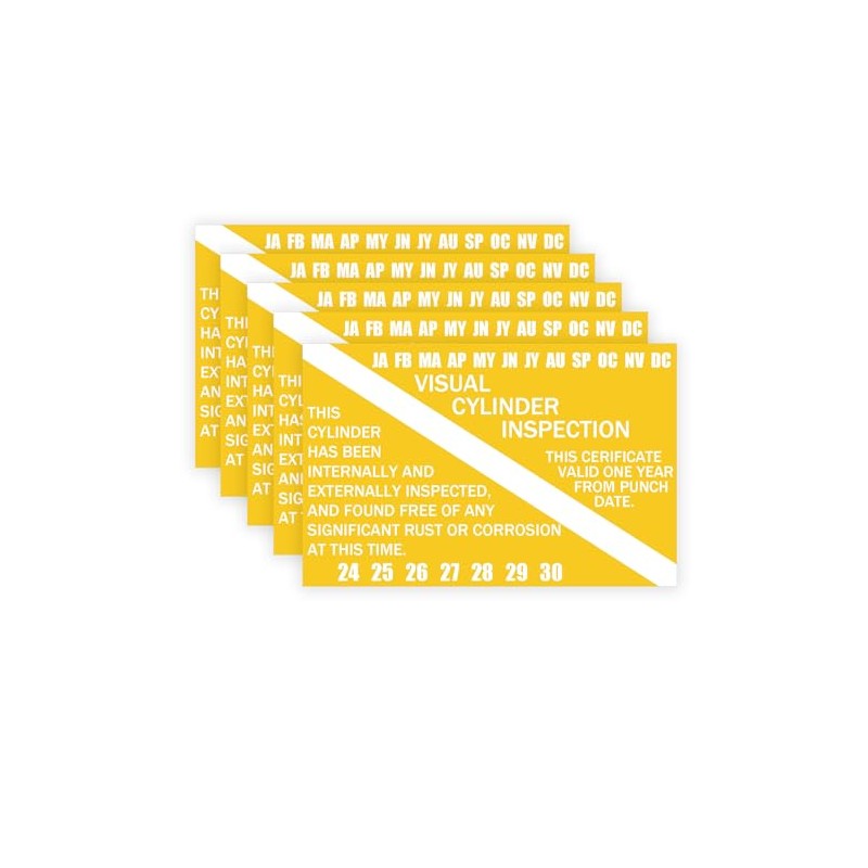 Generic Scuba Tank Visual Inspection Sticker 5×7 Inch Scuba Visual