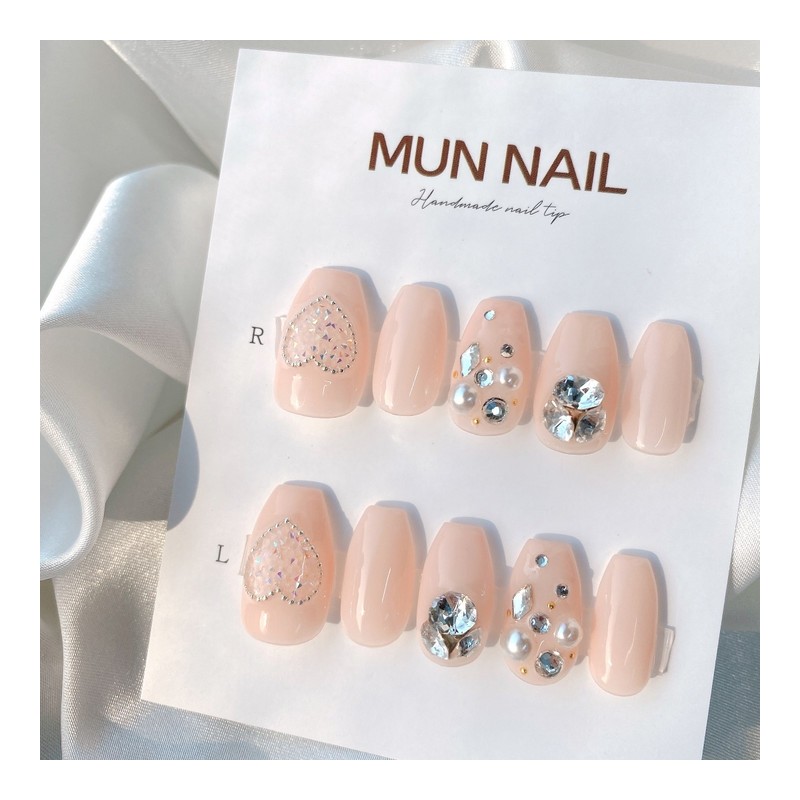 MunNail Bling Heart PixieColor changeable - Short Oval / MunNail