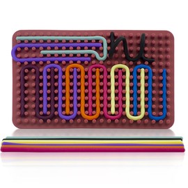 XPEX Red Activity Game Sensory Activity Board Double-Sided Activity Board Sensory Activity Board for Children 3+ & Adults for Calming & 10 Cords