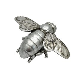 Langs Silver Bee Hanging Or Free Standing Ornament Antique Silver Style Bumble Bee