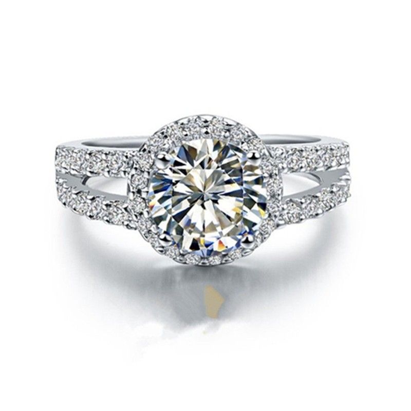 1CT Popular Ring Silver 925 NSCD Simulate Diamond Ring for