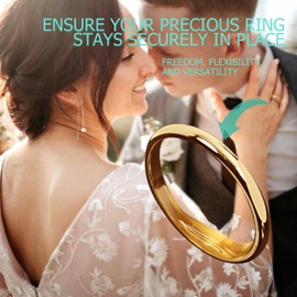 Ring Sizer for Loose Rings, Innovative Ring Protector for Loose Rings, Fits Any Shape and Size, Invisible Ring Size Adjuster, Will Not Slip or Turn (Golden)