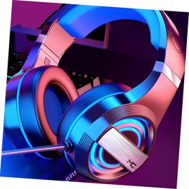 SHINEOFI 1 Pc Metal Wired Gaming Headset Headphones Wired Over-Ear Headphones Pu Black Abs Wired Headset