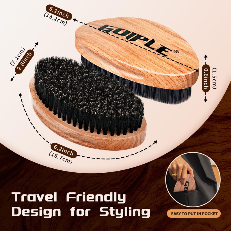 360 Curved Wave Brush For Men & Beard - Soft