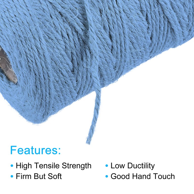 sourcing map 328 Feet Garden Twine, 2mm Craft Jute Twine