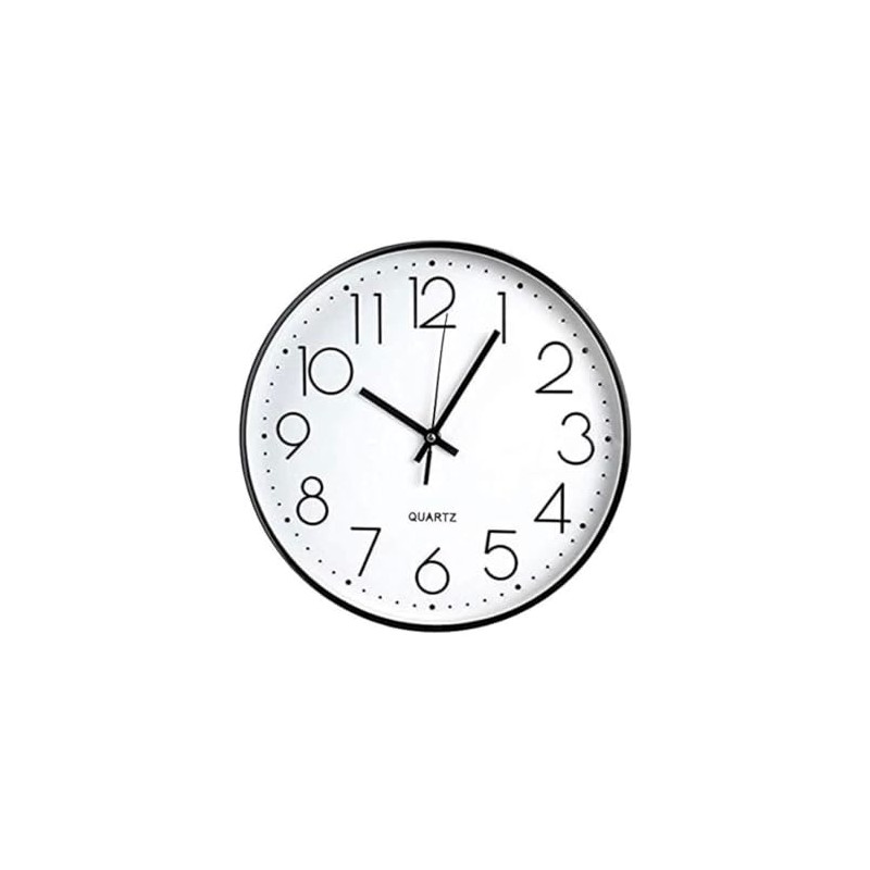 Bargain Lovers Black Wall Clock 12 Inch | Non-ticking Silent