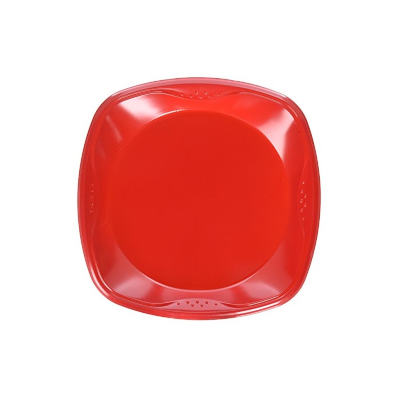 Solo Squared 10.25in Plastic Plates 30 CT - Red