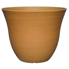 Classic Home and Garden Honeysuckle Resin Flower Pot Planter, Bamboo Brown, 15"