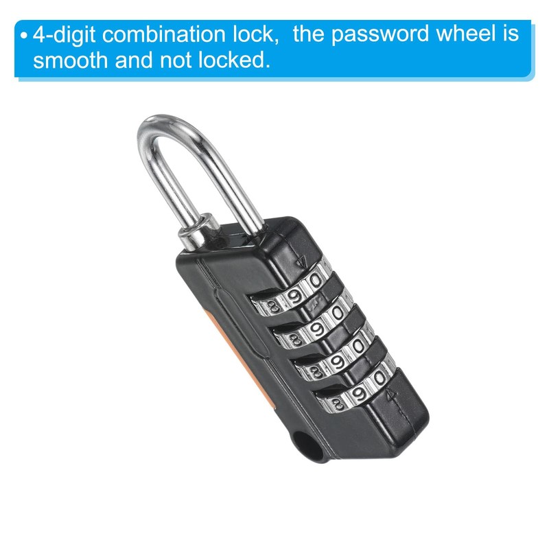 TOP-VIGOR Security Steel Cable with 4 Digit Combination Lock, 1.6Ft