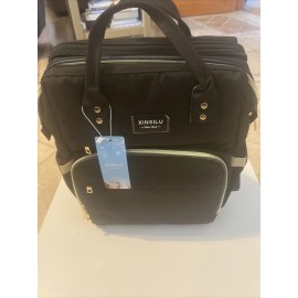 Black Xinsilu  Baby Diaper Bags- 3 in 1  Backpack with Changing Station-