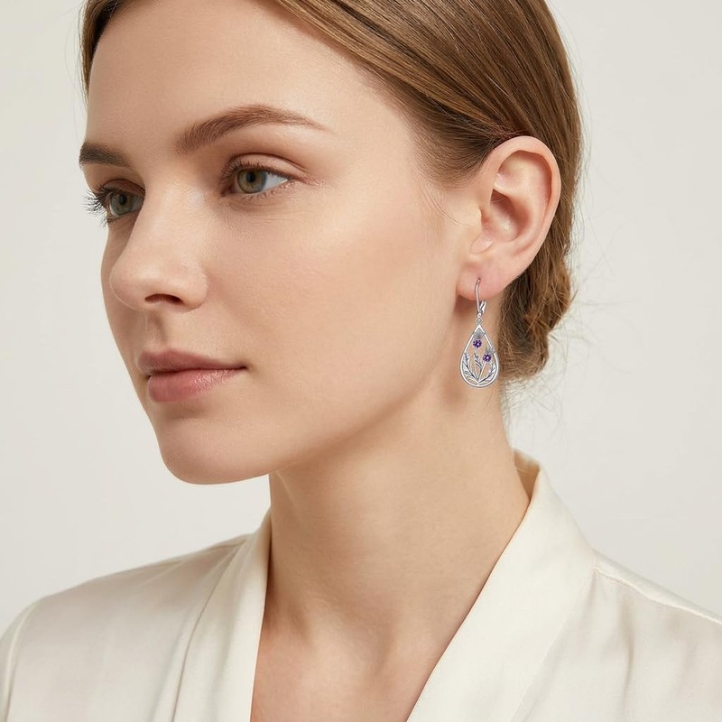 Scottish Thistle Earrings for Women Scottish Thistle Jewelry Gifts 925