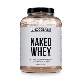 NAKED Whey Protein Supplement Powder, Chocolate, NSF Certified, GMO Free, Soy Free, Gluten Free Aid Muscle Growth and Recovery 60 Servings, 5 Ib