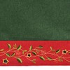 Mr Crimbo Christmas Tablecloth Green Red Fabric Luxury Embroidered Holly