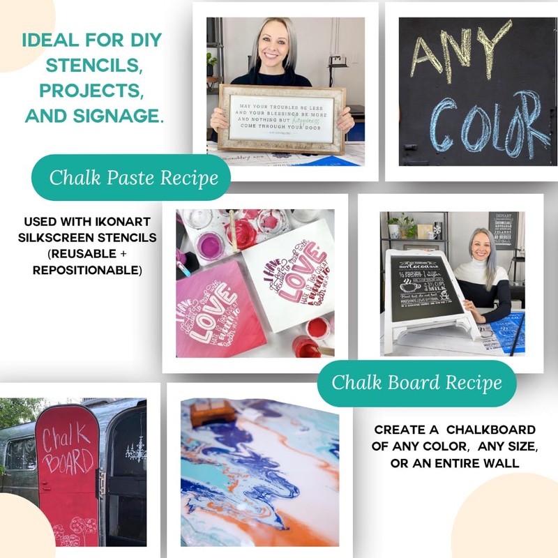 Coco's Chalky Powder Paint Additive, Non-Toxic, 4 Recipe Types, Quart