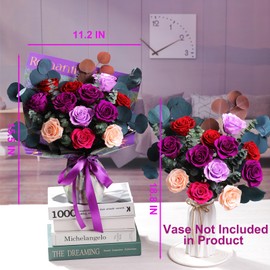 Lovenfold Flowers for Delivery Birthday Flowers Gift for Her,Preserved Flowers Bouquet 12 Roses Mixed Bouquet,Rose Gifts for Women Mom Grandma(Mixed 12 Champagne Roses)