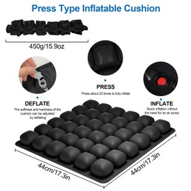 Dreamoon Press Type Inflatable Cushion, Air Inflatable Pressure Relief Seat Cushion, Inflatable Seat Cushion for Remote Working, Office Chair, Wheelchair, Cars, Home Living - 17.3 * 17.3"