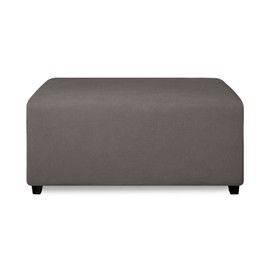 PureFit - Funda otomana rectangular súper elástica para taburete de pie y muebles de almacenamiento plegables para sala de estar con parte inferior elástica antideslizante (mediano, gris pardo)