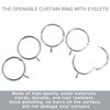 Openable Curtain Rings with Eyelets,1inch Heavy Duty Rustproof Metal Drapery