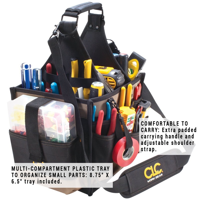 CLC Custom LeatherCraft 1528 Large Electrical and Maintenance Tool Carrier,