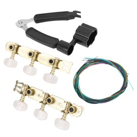 3‑in‑1 Guitar Tool Set Black Instrument Accessory with Gold Plated Machine Heads for Repairing