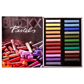Blockx 49919 Artist Pastel Chalks Set Landscape Brilliant Shades in Fine Cardboard Handmade with Pure Pigments Bright High Coverage Colourful 24 Colours
