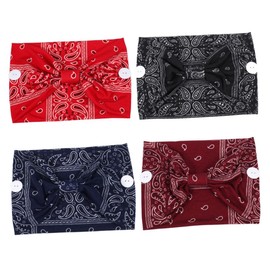 Baluue 4-Piece Floral Headband Set with Buttons for Face Masks Adjustable Hair Scarves for Women Comfortable Hair Bandanas for Spa Yoga and Daily Use