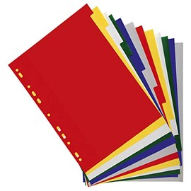 Exacompta - Ref 3012E - PP Document Dividers - Suitable for Use With A4 Documents, Made from Polypropylene, Pre-Punched & Pre-Printed - 12 Part Dividers - Multicoloured