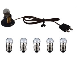 Alfred Kolbe Krippen AM 35 Nativity Scene Accessory Set Cable with Bulb, 5 White Replacement Bulbs 4.5 V and Holder for E 10