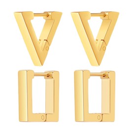 Small Gold Hoop Earrings, 4-Piece Gold Hoop Earrings Set, Gold-Plated Hoop Earrings, Gold Small for Women, Hypoallergenic Cartilage Huggie Hoop Earrings, Hypoallergenic Hoop Earrings