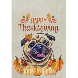 Pug Fawn - HHS Best of Breed Thanksgiving Garden Flag