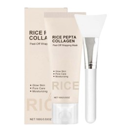 Rice Collagen Peel-Off Wrapping Mask,Rice Overnight Facial Mask Pack, Hydrating, Firming & Elasticity, Pore Minimizing, Lifting, Glowy Glass Skin,