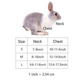 Rabbit Vest Harness and Leash Set Adjustable Formal Suit Style for Bunny Kitten Small Animal Walking (S)