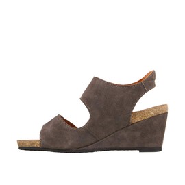 Taos Footwear Women's High Society Dark Grey Suede Sandal 6-6.5 M US
