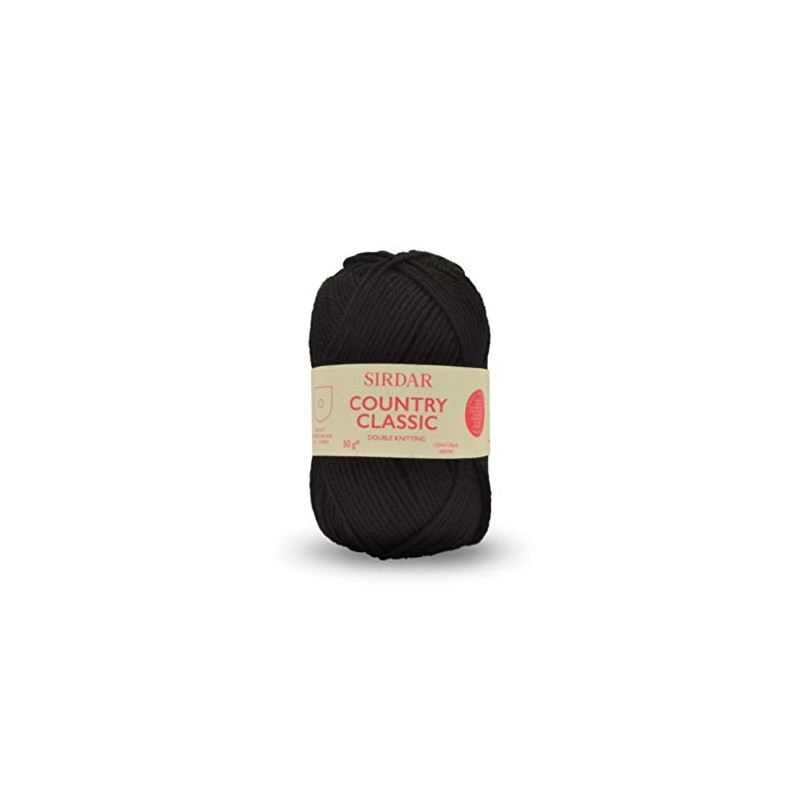Sirdar Country Classic DK Double Knitting, Black (873), 50g