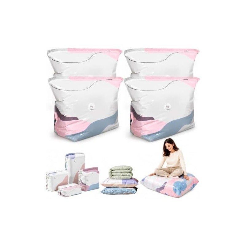 No Pump Vacuum Storage Bags, 3D Vacuum Storage Bags without