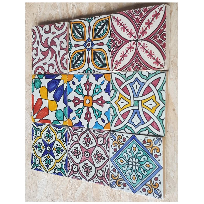 Casa Moro HBF8410 Oriental Tiles, Colourful Mix, 10 x 10