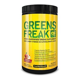 PharmaFreak - Greens Freak - 9.4oz / 266.4g - SA - Hybrid SUPERFOOD Greens Supplement Powder - 30 Servings - Sweet Apple
