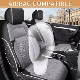 Car Seat Covers Set 5-Seats PU Leather Waterproof For Honda CRV 2017-2022 Gray