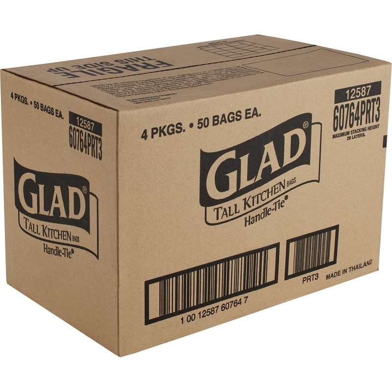 Glad Tall Handle-Tie Kitchen Trash Bags - 13 Gallon -